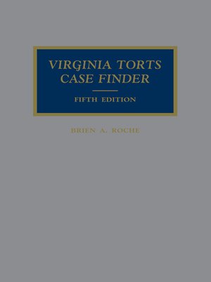 cover image of Virginia Torts Case Finder